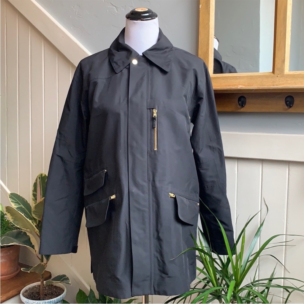 Ralph Lauren Collection Purple Label Utility Jacket in Black Leather Accented